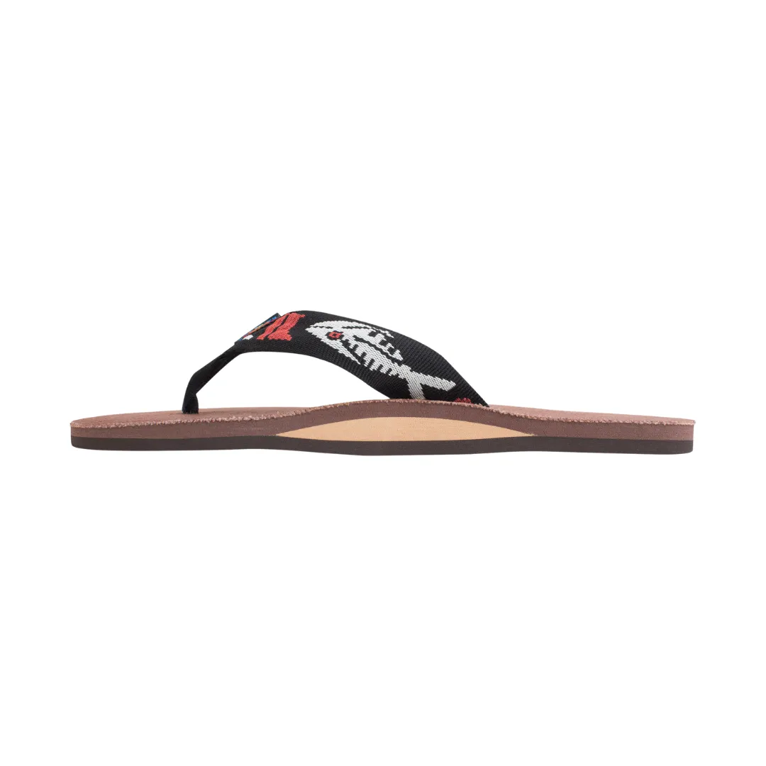 RAINBOW 301AHPFSM/BRSV HEMP TOP SOLE FISH STRAP MN'S (Medium) Brown Silver Nylon Strap Sandals