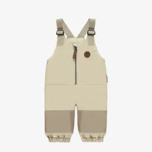 Salopette extérieure beige en coquille souple, bébé || Beige outer overalls in softshell, baby