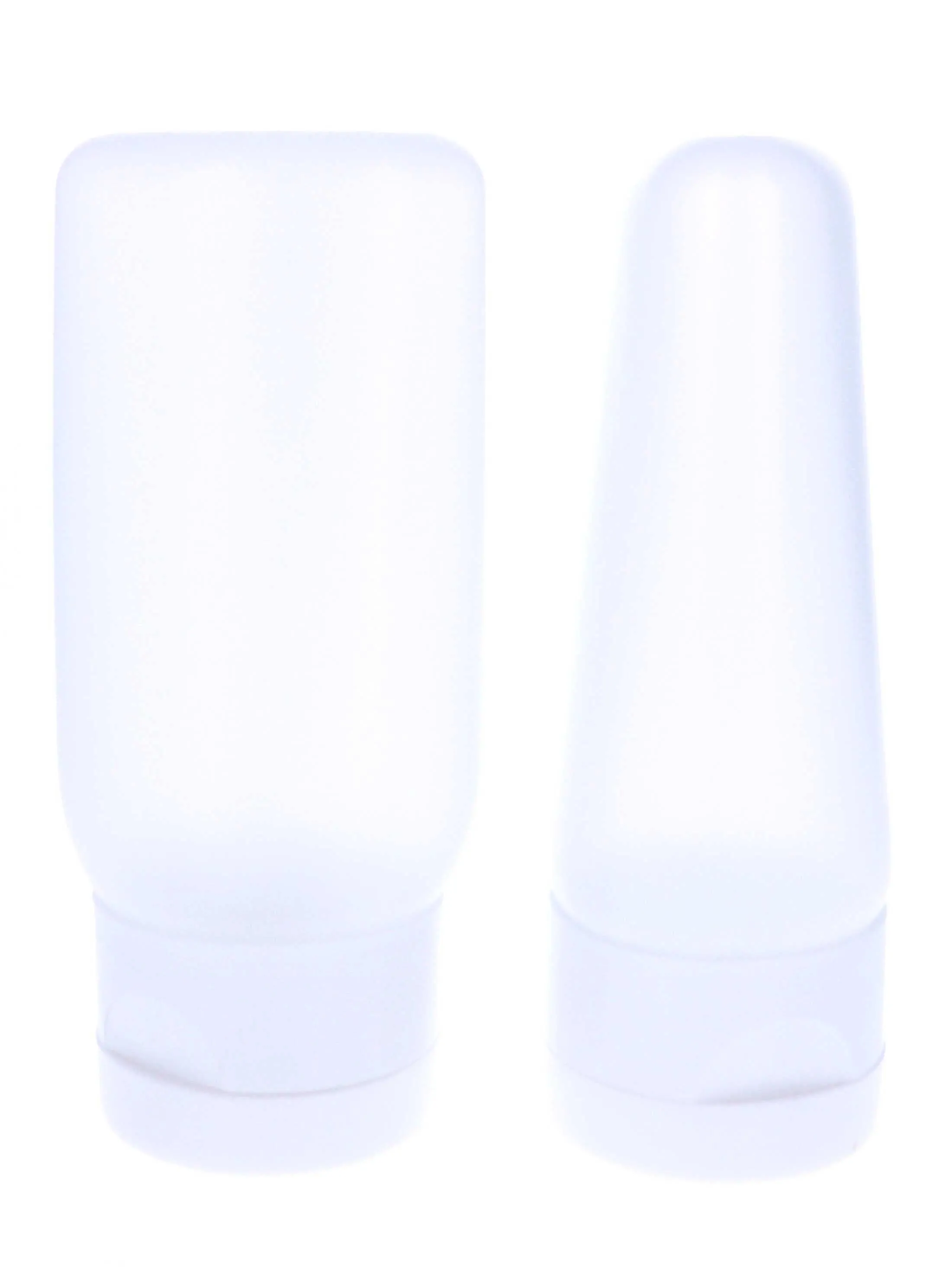 Semi-Opaque 2 oz. Squeezable Plastic Bottle and White Flip Top Cap, Set of 12