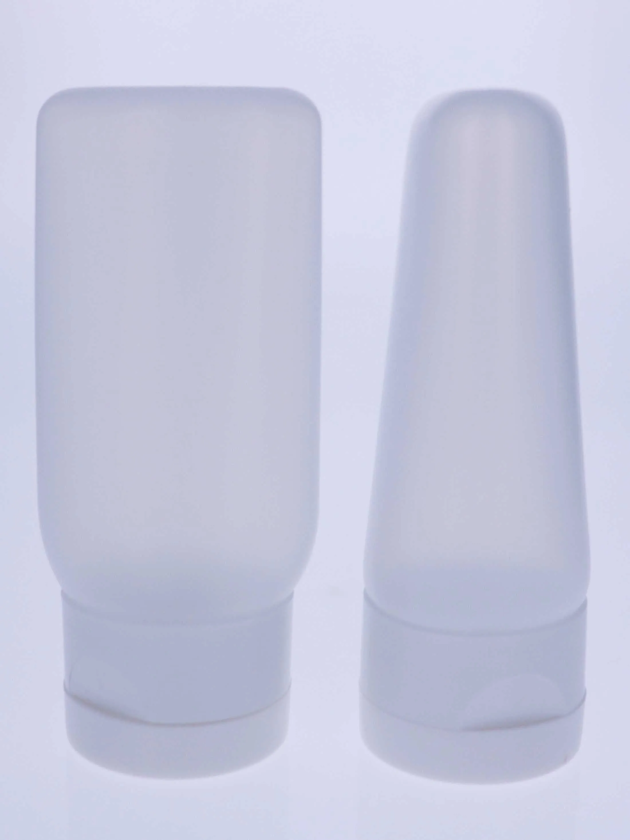 Semi-Opaque 2 oz. Squeezable Plastic Bottle and White Flip Top Cap, Set of 12