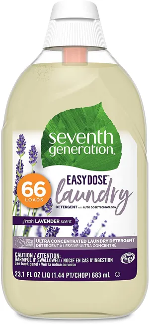 Seventh Generation Laundry Detergent, Ultra Concentrated EasyDose, Fresh Lavender, 23 oz, 66 Loads (Packaging May Vary)
