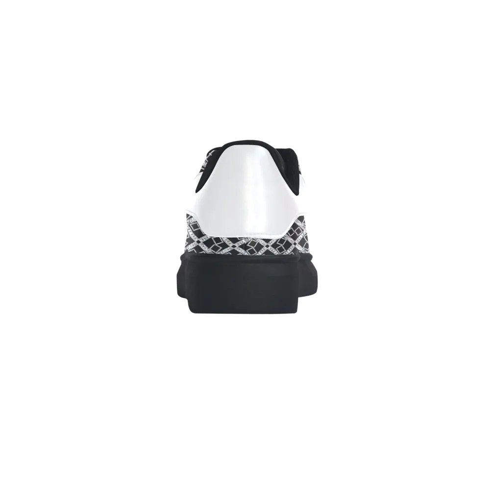 silver black logo xtra large panel 3.6 mb.jpg hori Low Top Loafers Womens Shoes (Model 026)