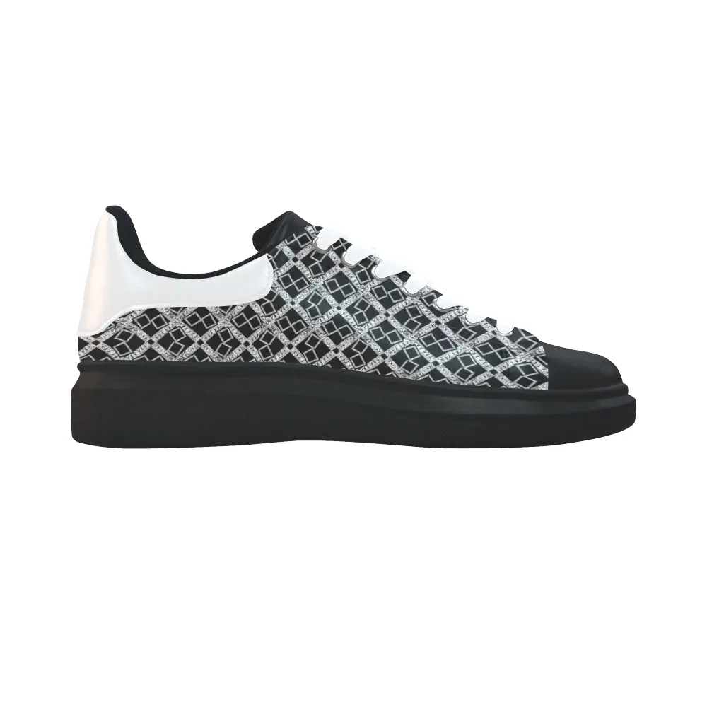 silver black logo xtra large panel 3.6 mb.jpg hori Low Top Loafers Womens Shoes (Model 026)