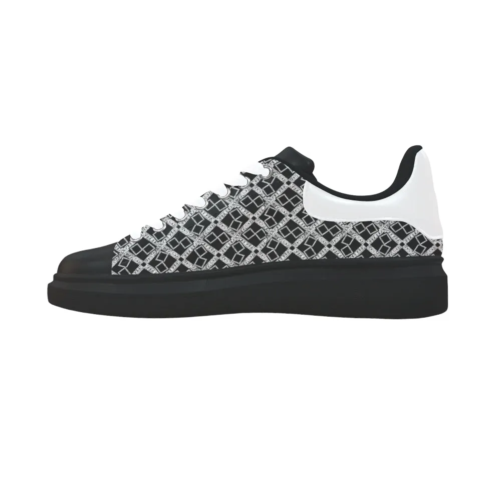 silver black logo xtra large panel 3.6 mb.jpg hori Low Top Loafers Womens Shoes (Model 026)
