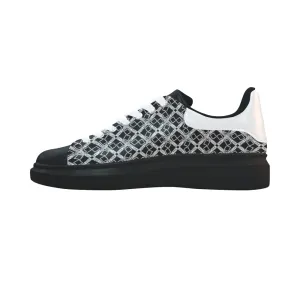 silver black logo xtra large panel 3.6 mb.jpg hori Low Top Loafers Womens Shoes (Model 026)