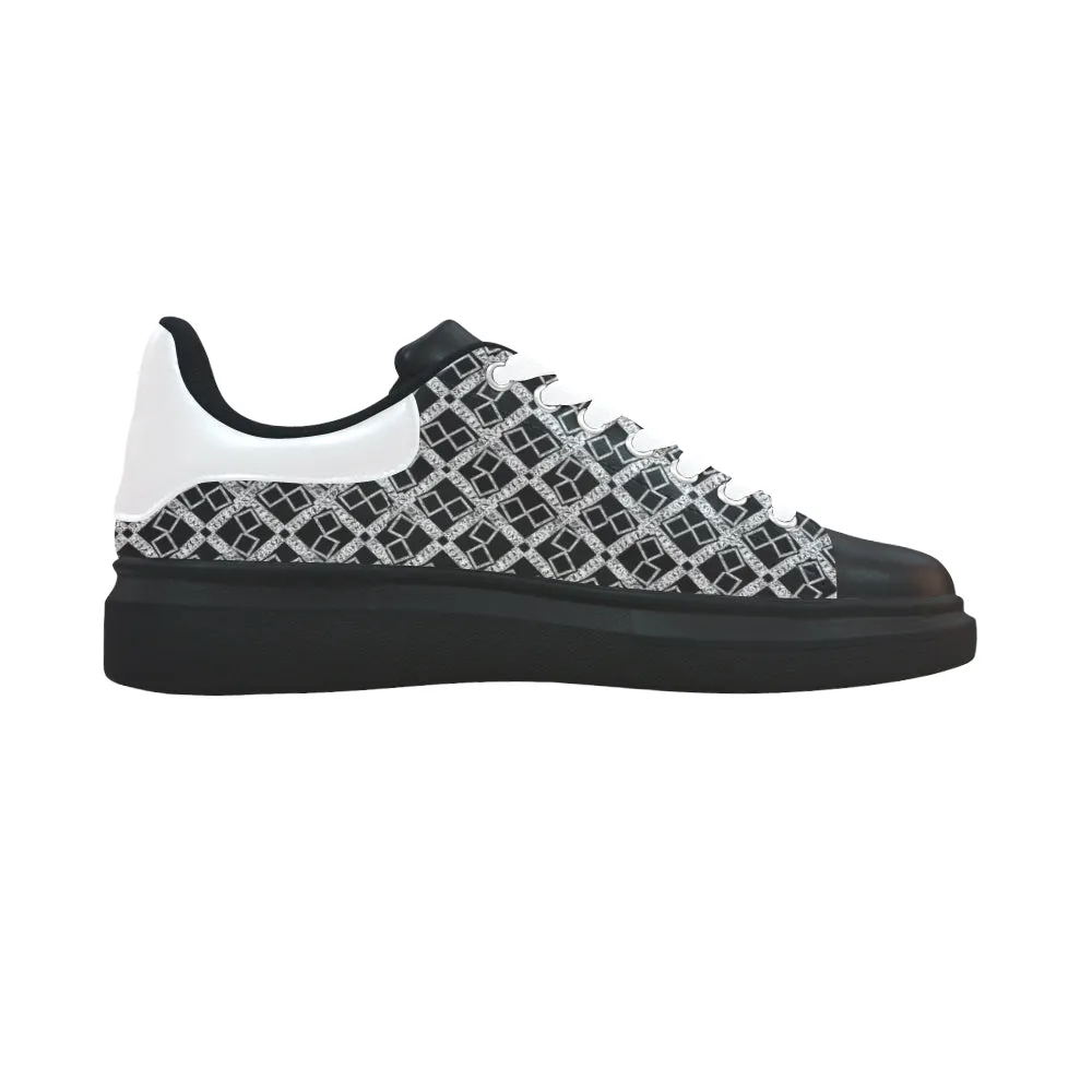 silver black logo xtra large panel 3.6 mb.jpg hori Low Top Loafers Womens Shoes (Model 026)