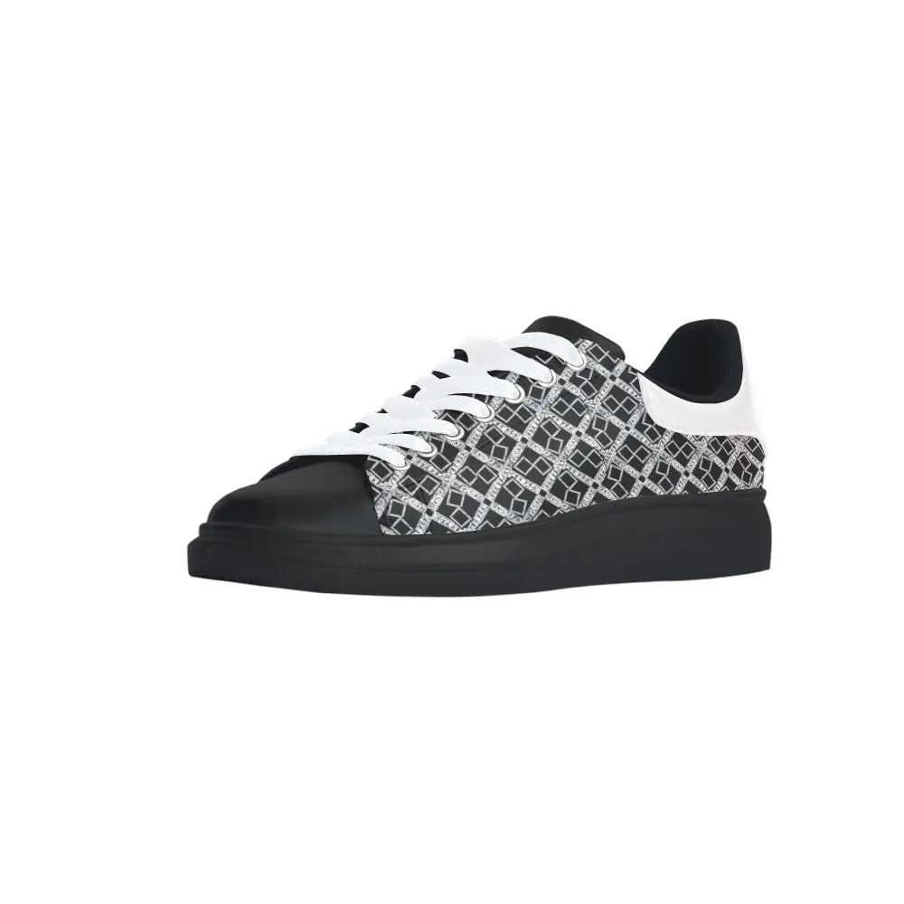 silver black logo xtra large panel 3.6 mb.jpg hori Low Top Loafers Womens Shoes (Model 026)