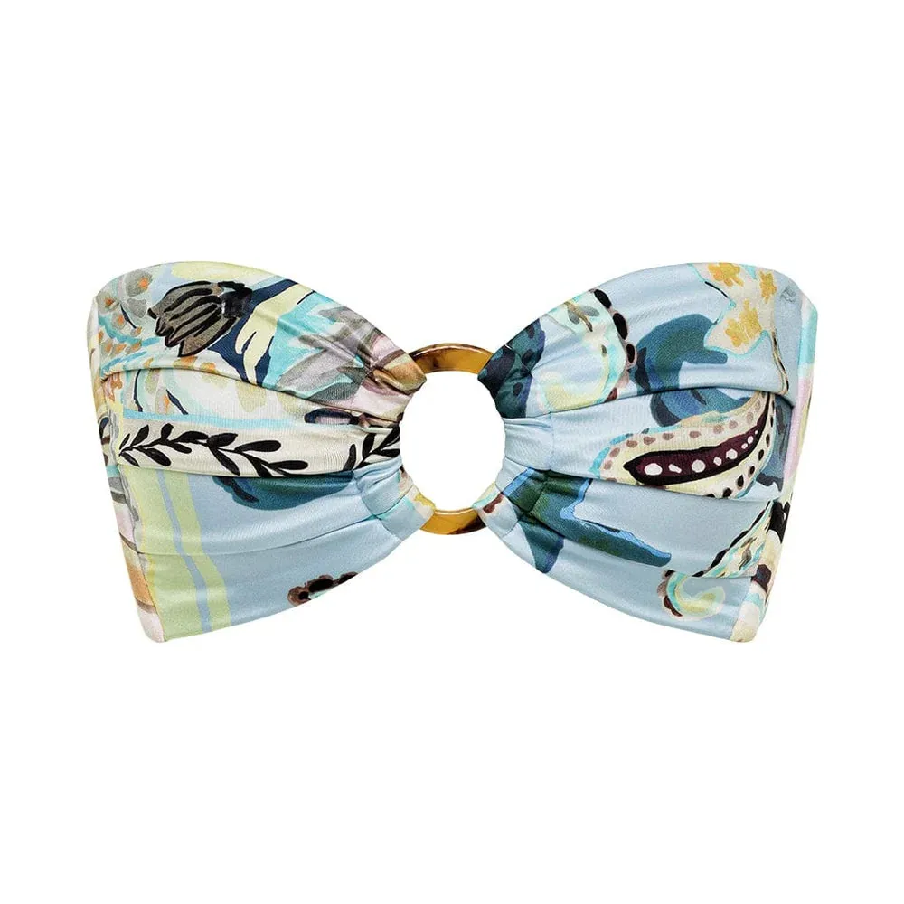 St. Barths Floral Tori Ties Bandeau Bikini Top