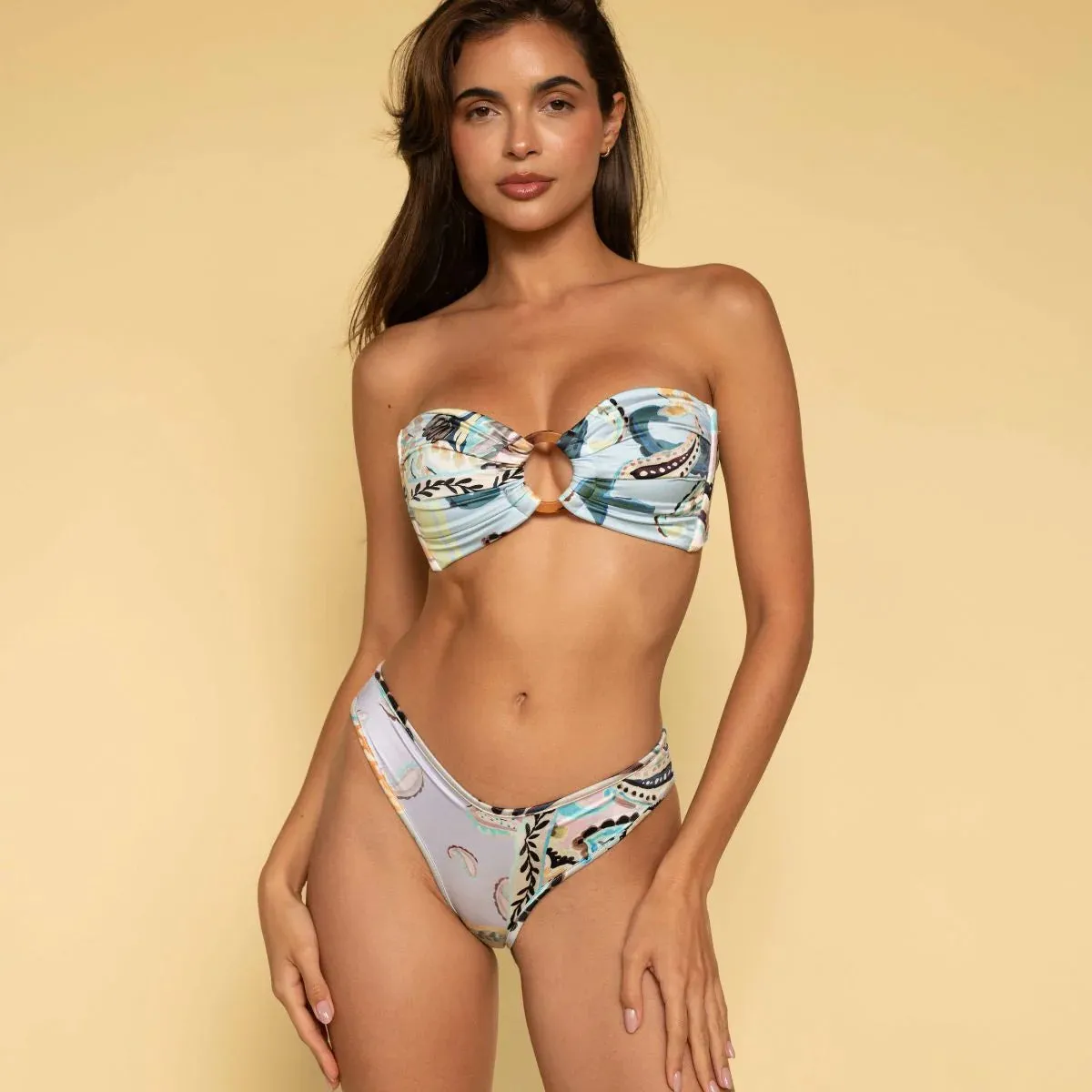 St. Barths Floral Tori Ties Bandeau Bikini Top