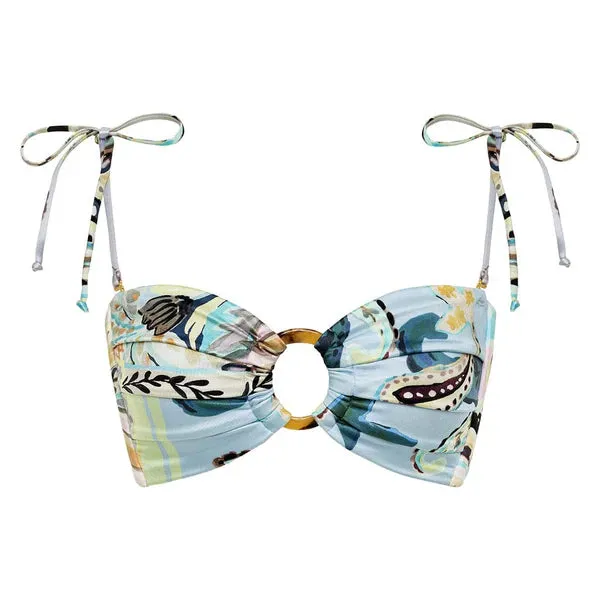 St. Barths Floral Tori Ties Bandeau Bikini Top