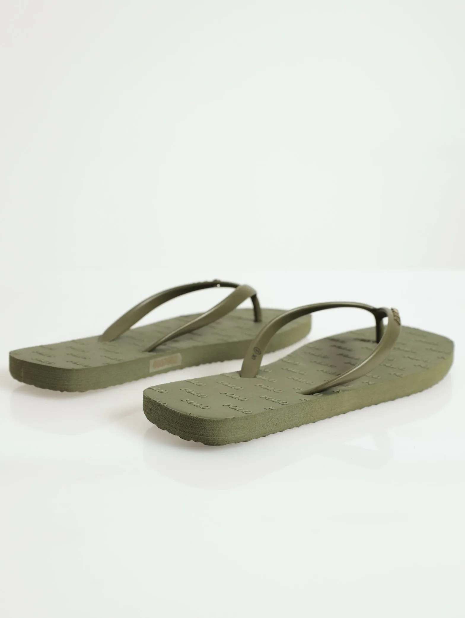 Stud Square Toe Flip Flop - Olive