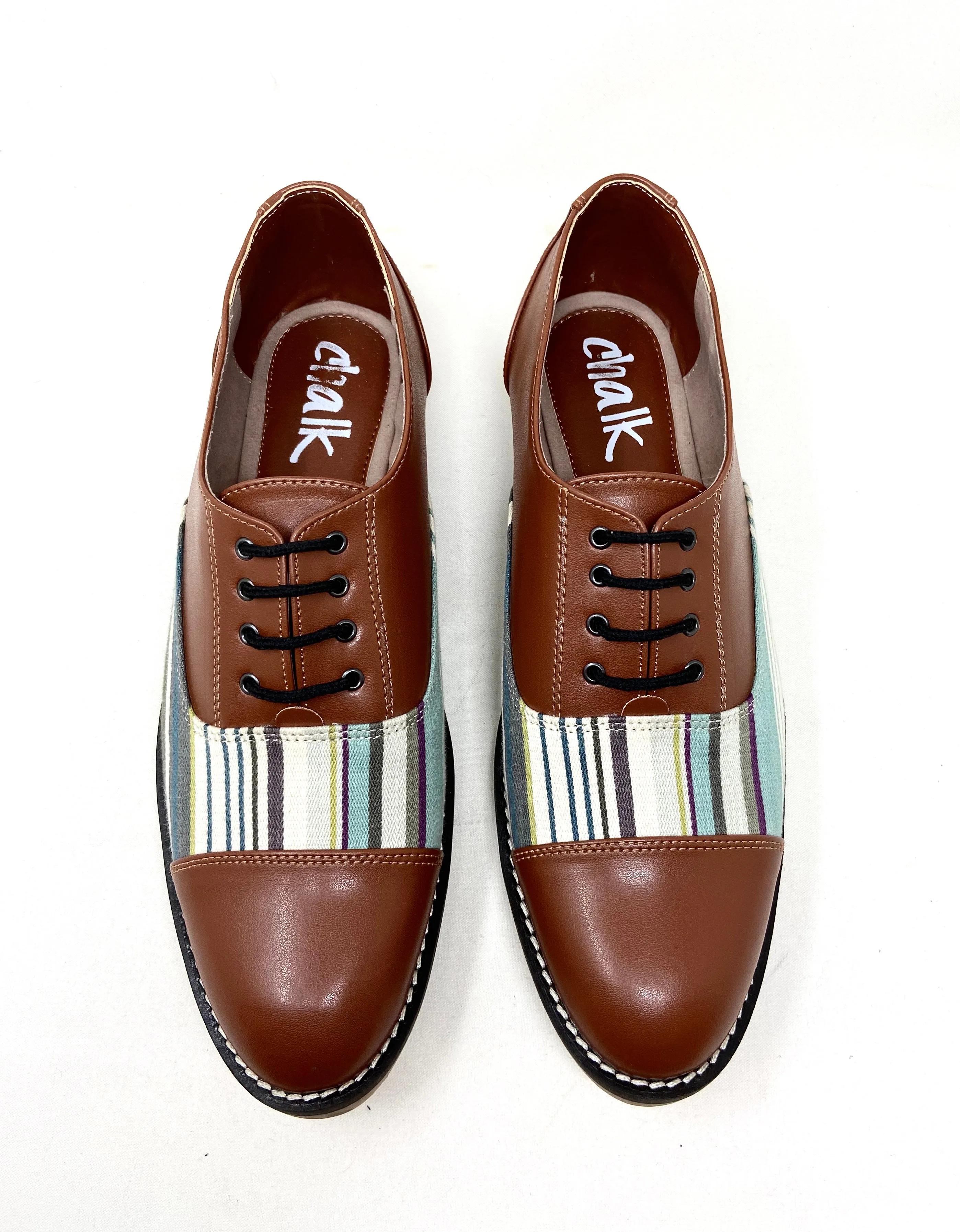 Tan Stripe Brogues
