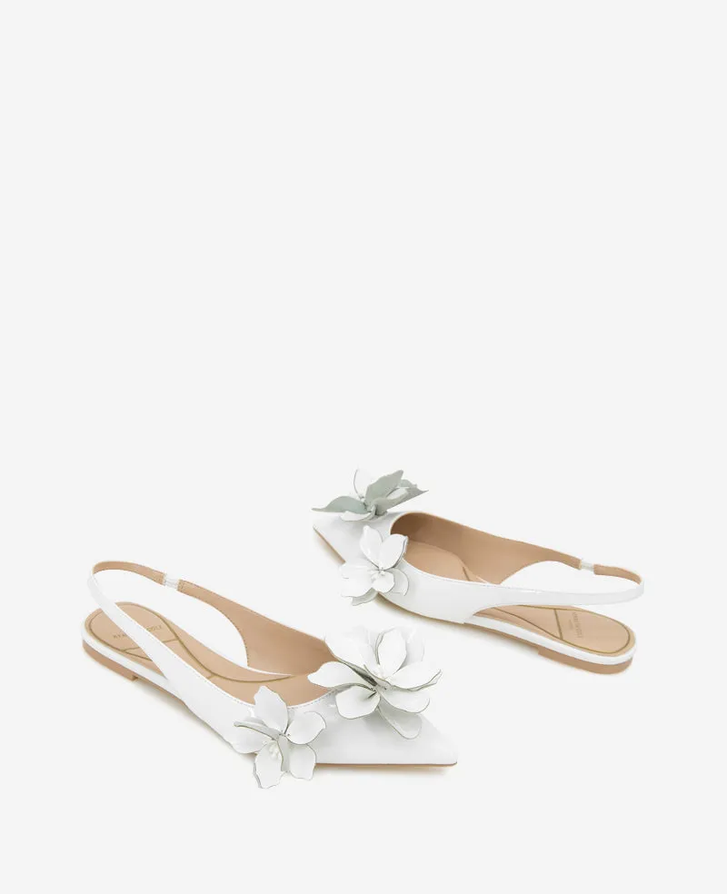 Tayla Patent Floral Appliqué Slingback