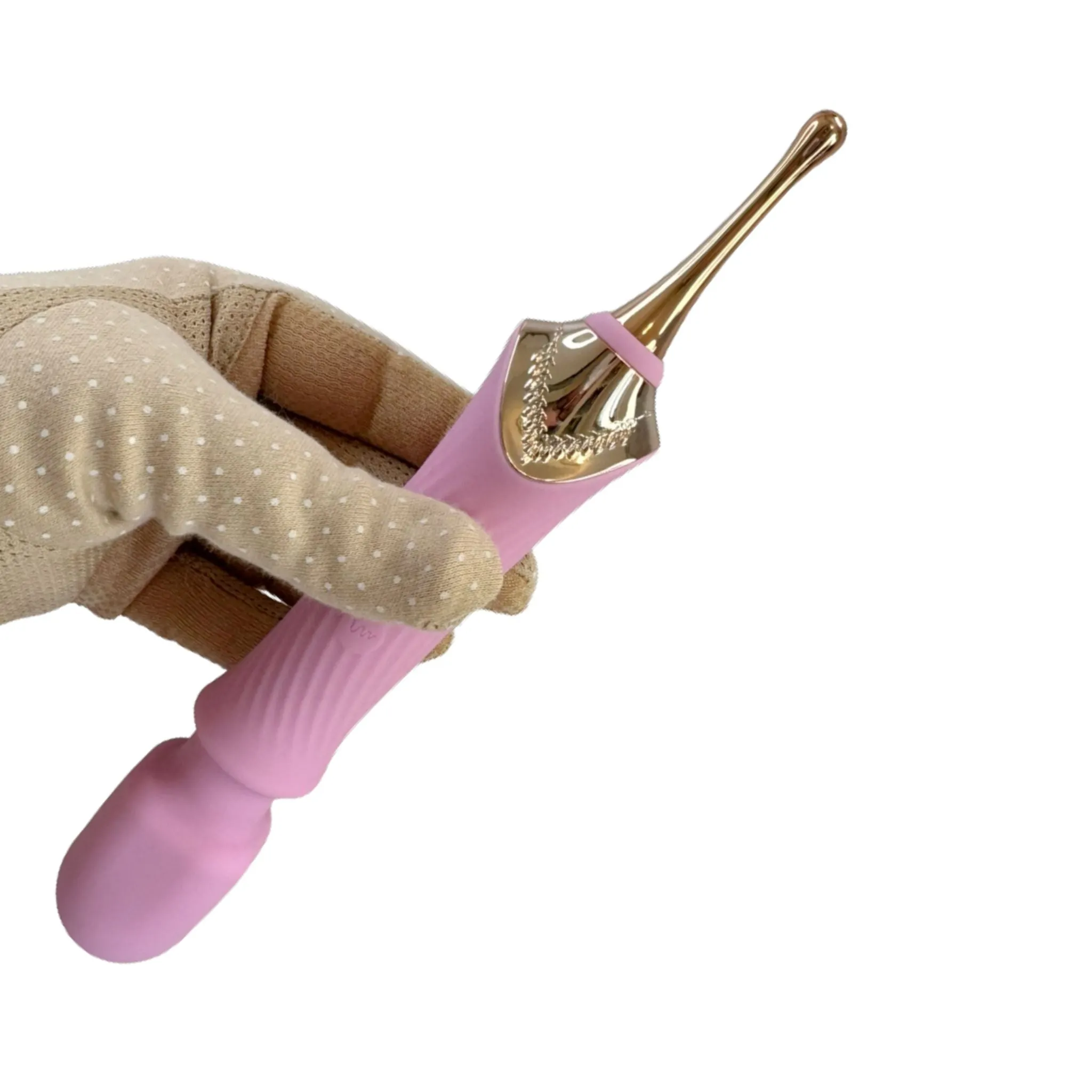 The Goddess Double Ended Wand   Pinpoint Vibe with 3 Attachments - Pink