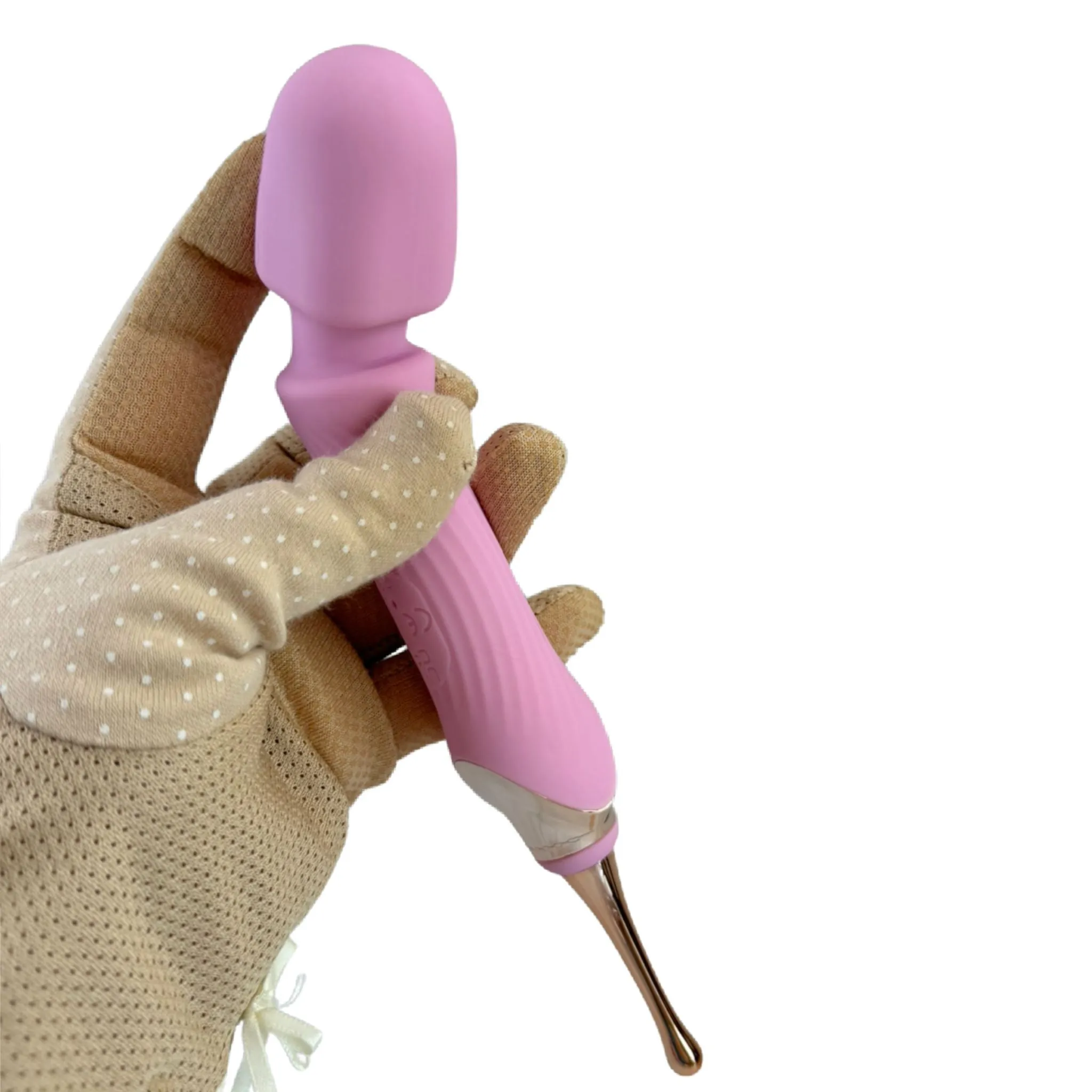The Goddess Double Ended Wand   Pinpoint Vibe with 3 Attachments - Pink