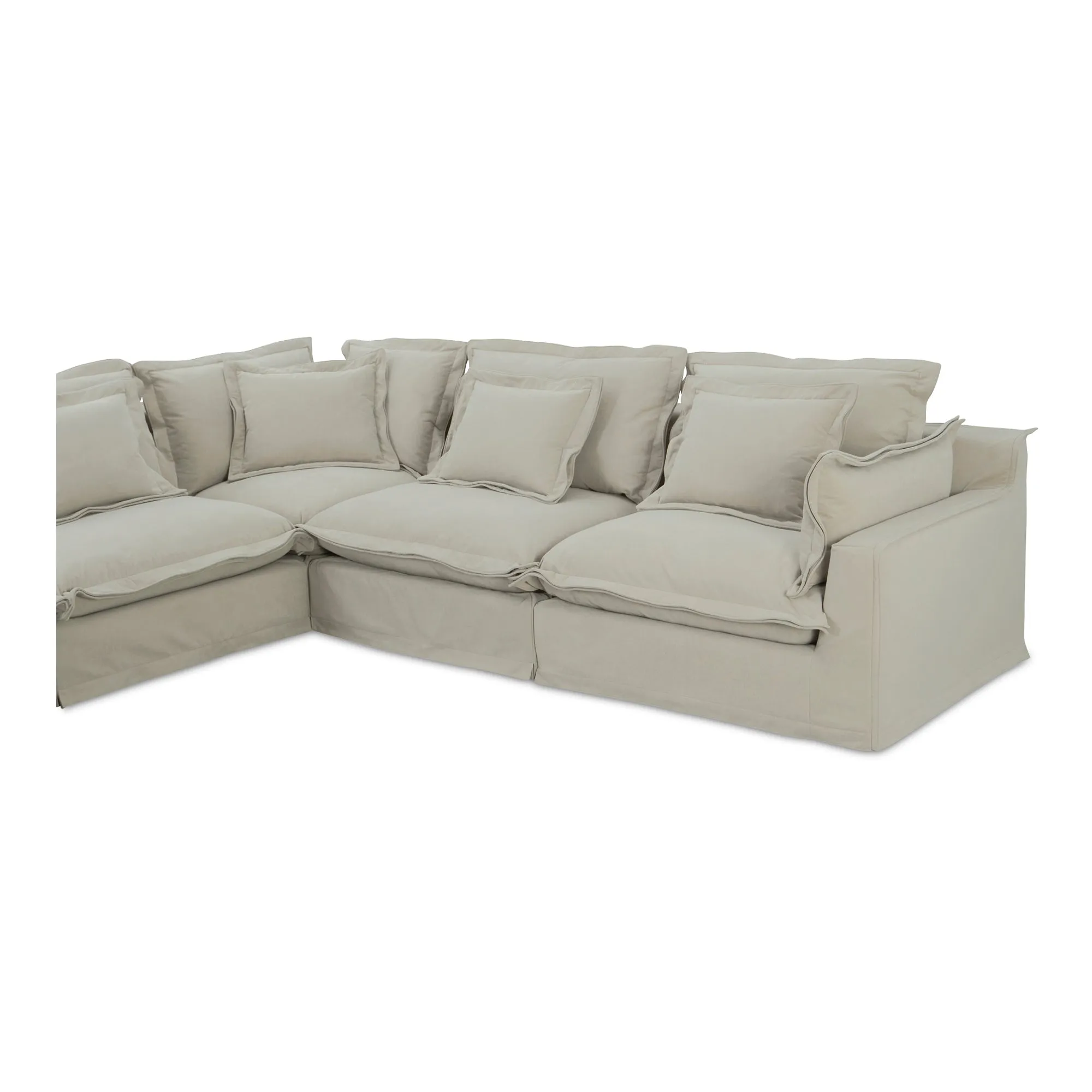 Timeless L-Shaped Modular Lounger in LiveSmart Fabric