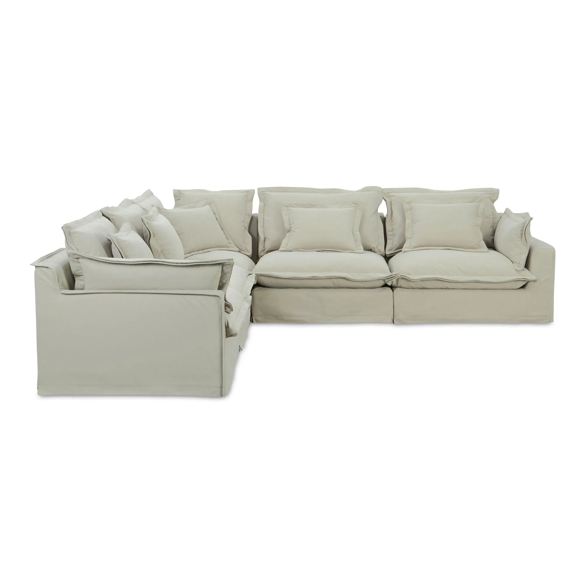Timeless L-Shaped Modular Lounger in LiveSmart Fabric