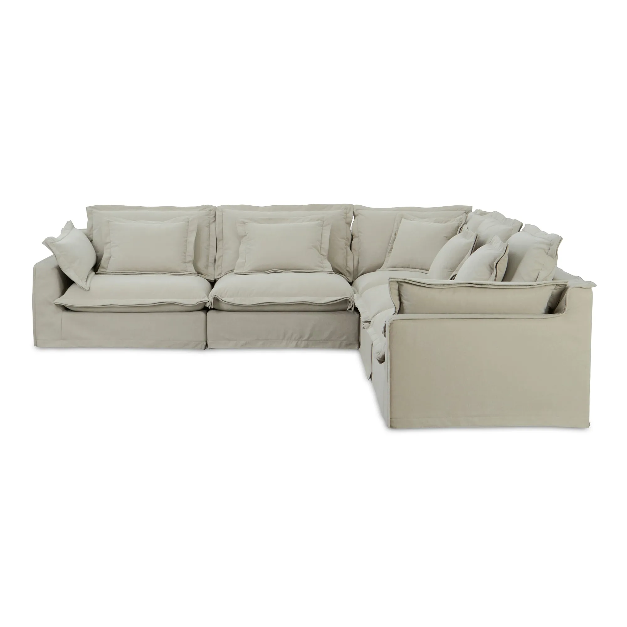 Timeless L-Shaped Modular Lounger in LiveSmart Fabric