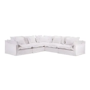 Timeless L-Shaped Modular Lounger in LiveSmart Fabric