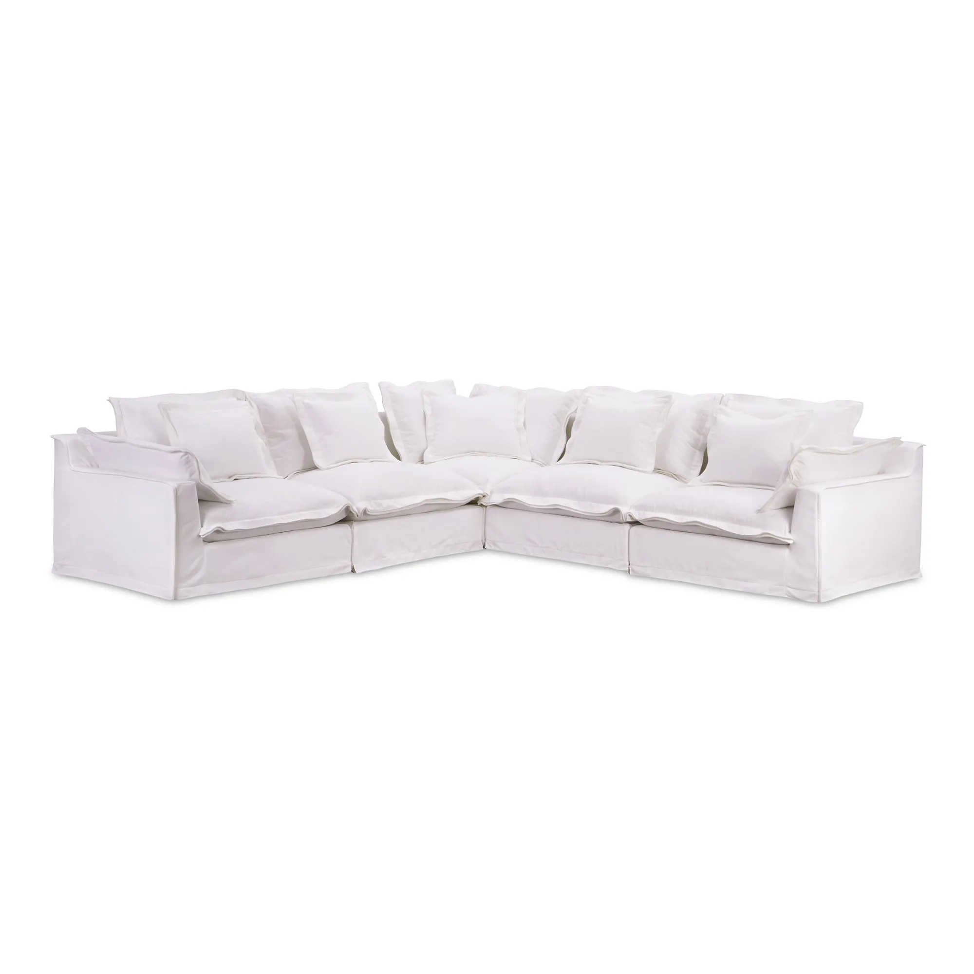 Timeless L-Shaped Modular Lounger in LiveSmart Fabric