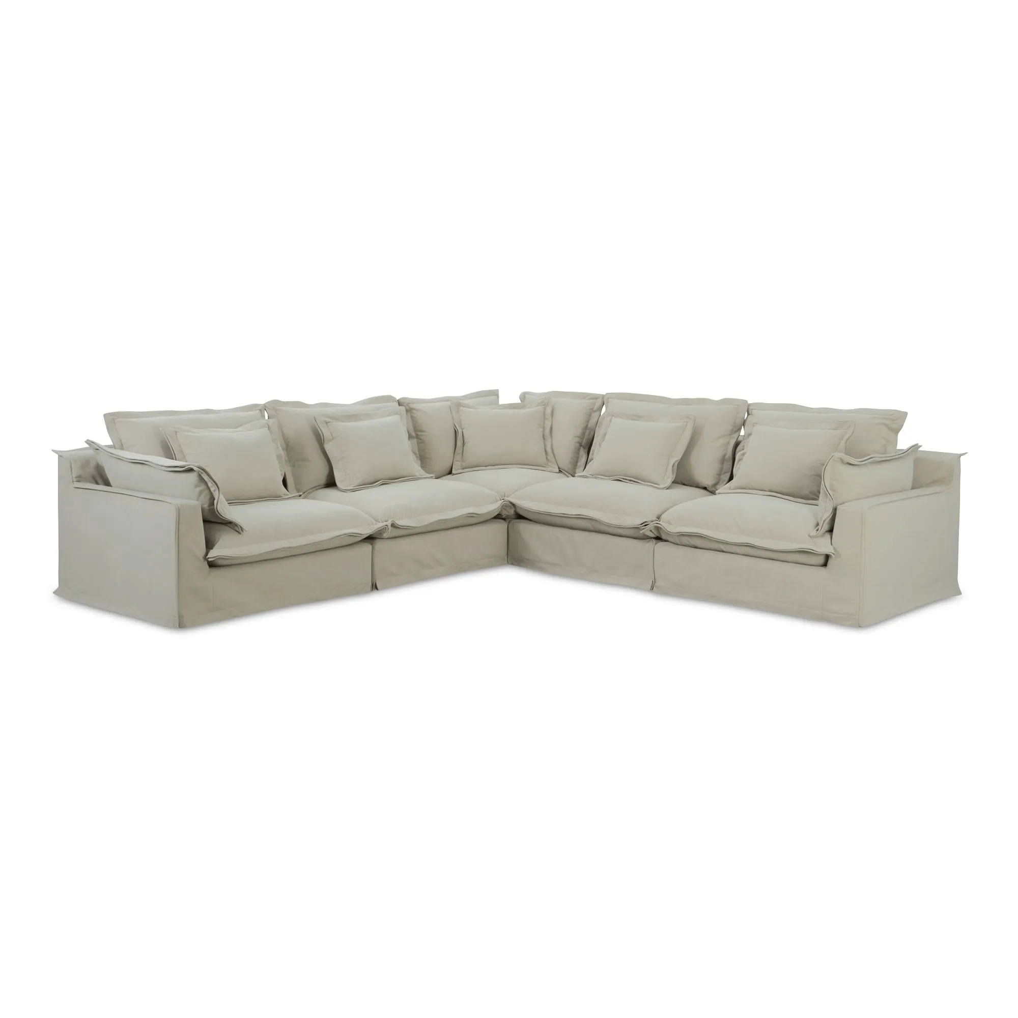 Timeless L-Shaped Modular Lounger in LiveSmart Fabric