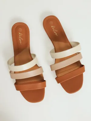 Tripple Strap Push-In Mule Sandal