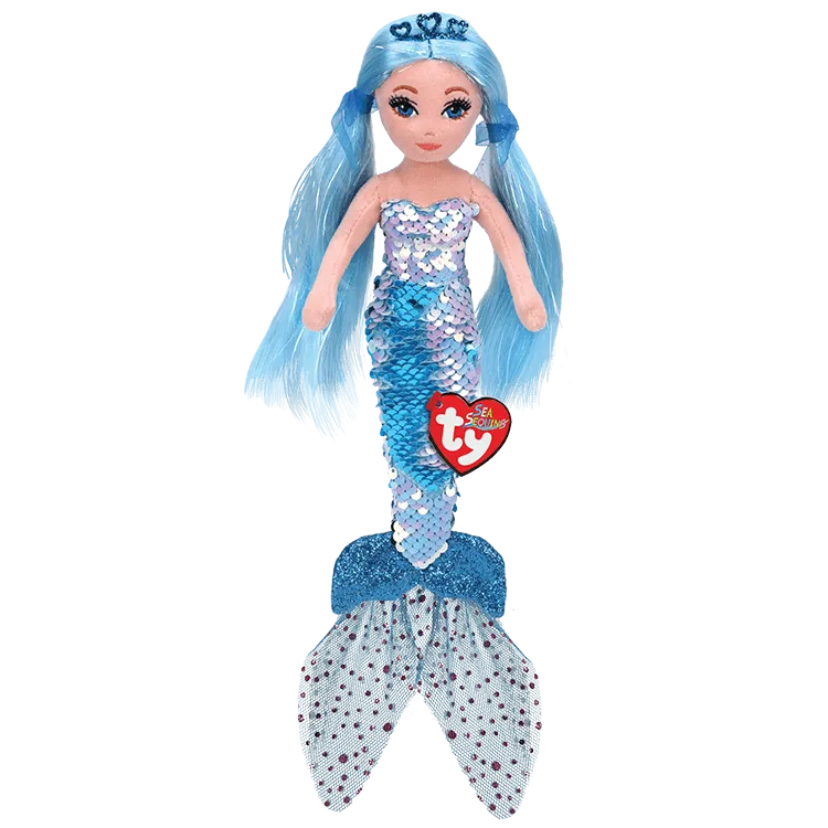 Ty Sea Sequins Indigo Sequin Blue Mermaid - Medium 18"