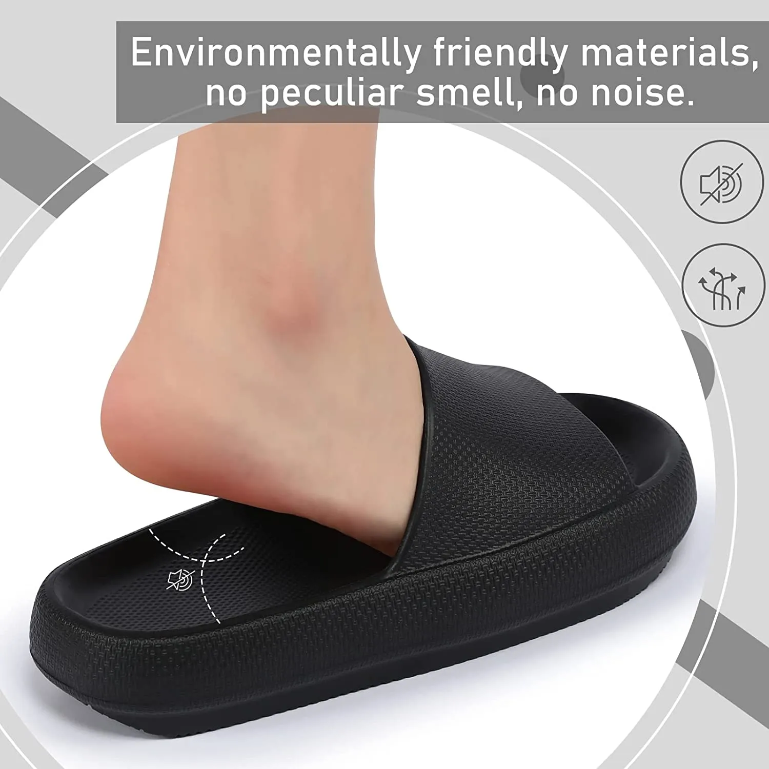 Welltree Cloud Slides for Women Men Pillow Slippers Non-Slip Bathroom Shower Sandals Soft Thick Sole Indoor and Outdoor Slides