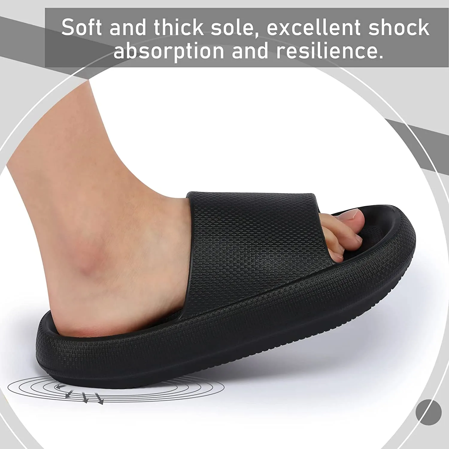Welltree Cloud Slides for Women Men Pillow Slippers Non-Slip Bathroom Shower Sandals Soft Thick Sole Indoor and Outdoor Slides
