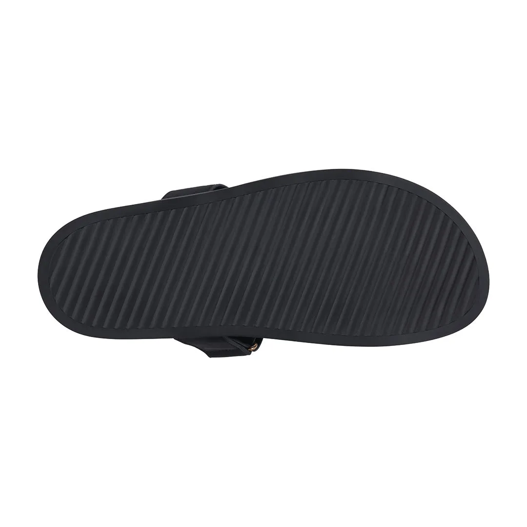 Women's Denny Black Velcro Slide Footbed Sandals