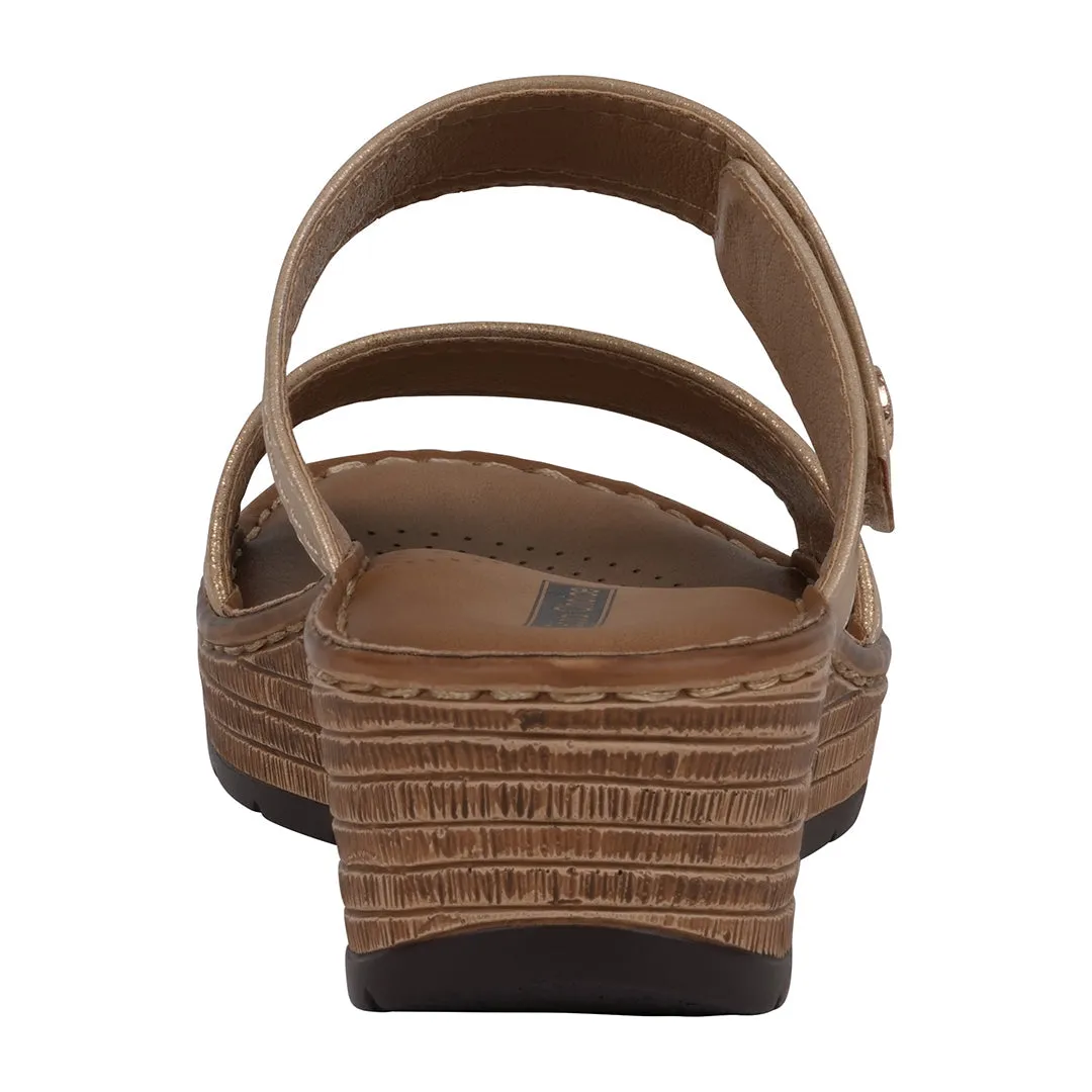 Women's Meli Gold Wedge Sandals