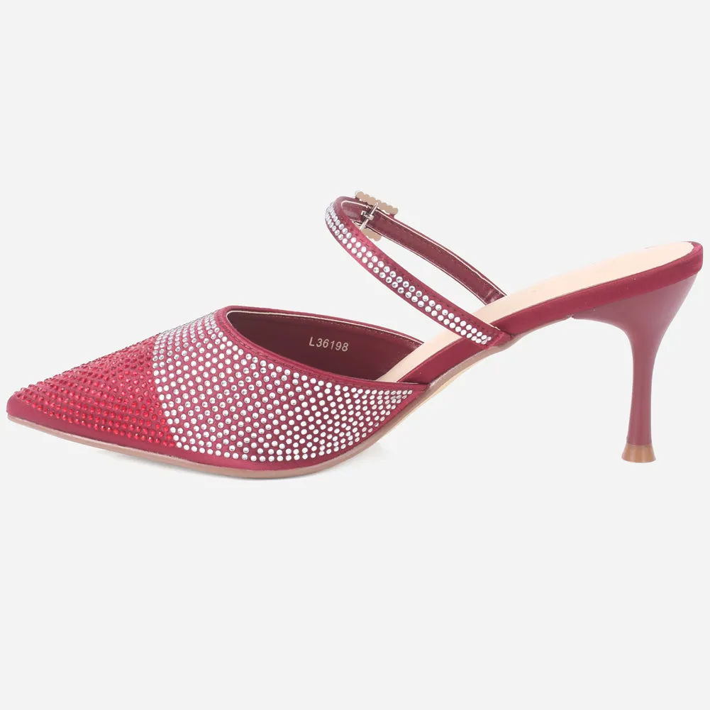 Women's "LIKORICE" Glittery Evening Sandals