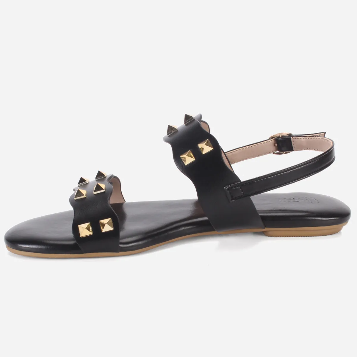 Womens "MAEY" Flat Stud Detailing Summer Sandals