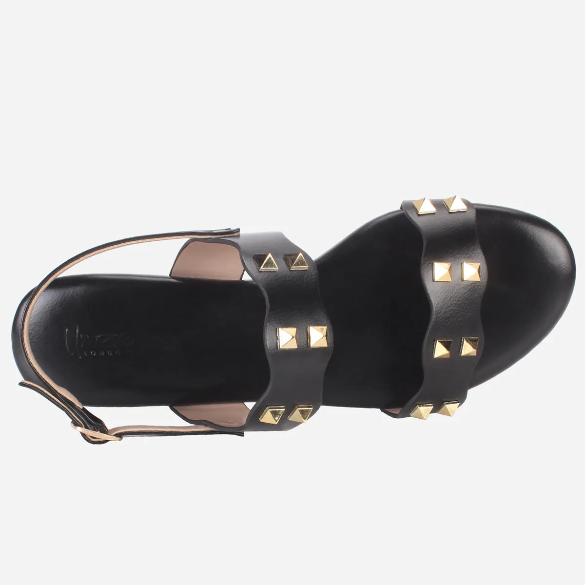 Womens "MAEY" Flat Stud Detailing Summer Sandals