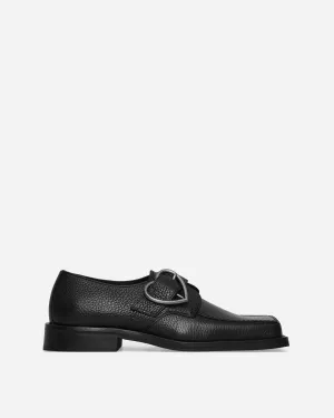 Women's Square Toe Buckle Loafers Black