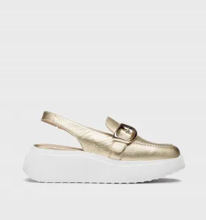 Wonders - A-3624 Gold Wedge Slingback