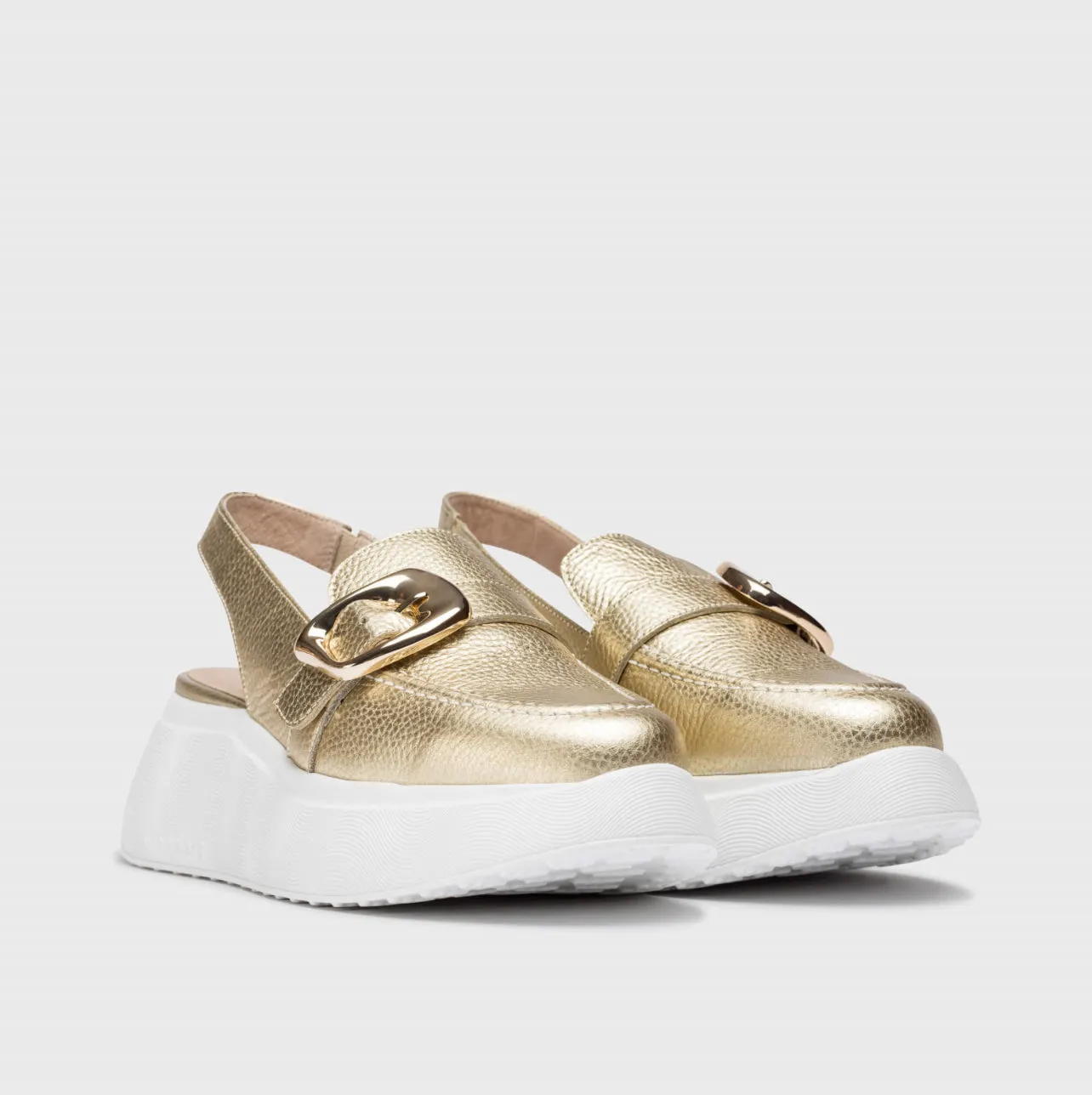 Wonders - A-3624 Gold Wedge Slingback
