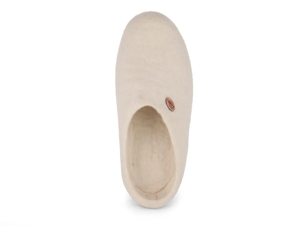 WoolFit® Felt Slippers | Footprint, sheep white