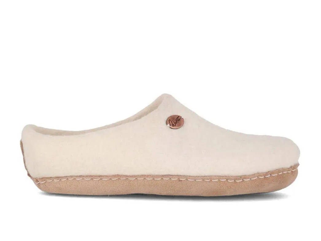 WoolFit® Felt Slippers | Footprint, sheep white