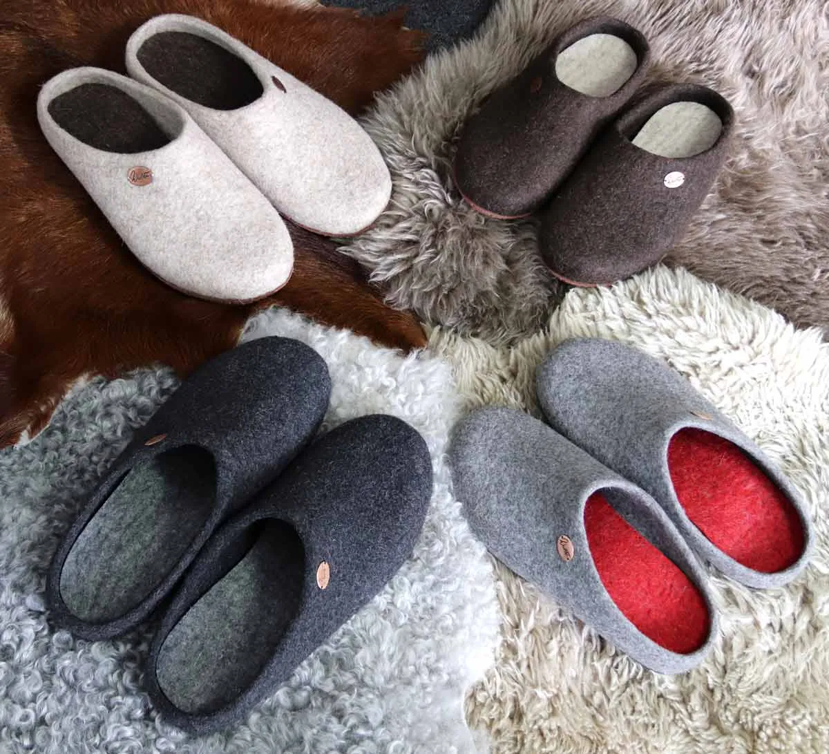 WoolFit® hand-felted Slippers slim | Classic, graphite