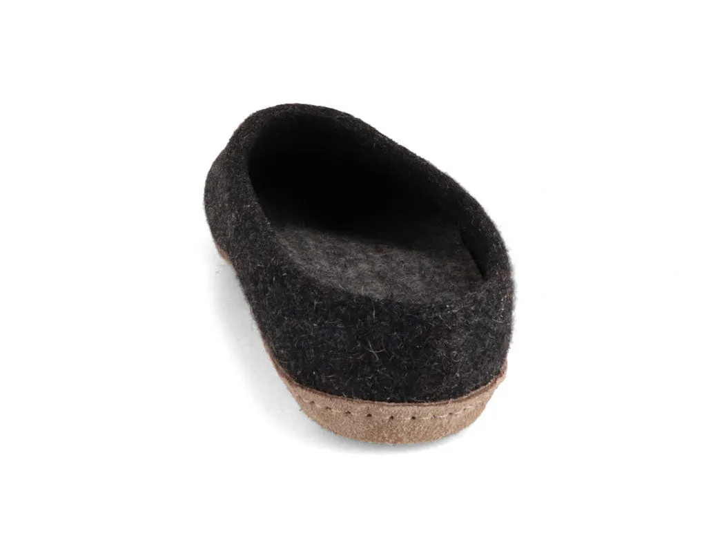 WoolFit® hand-felted Slippers slim | Classic, graphite