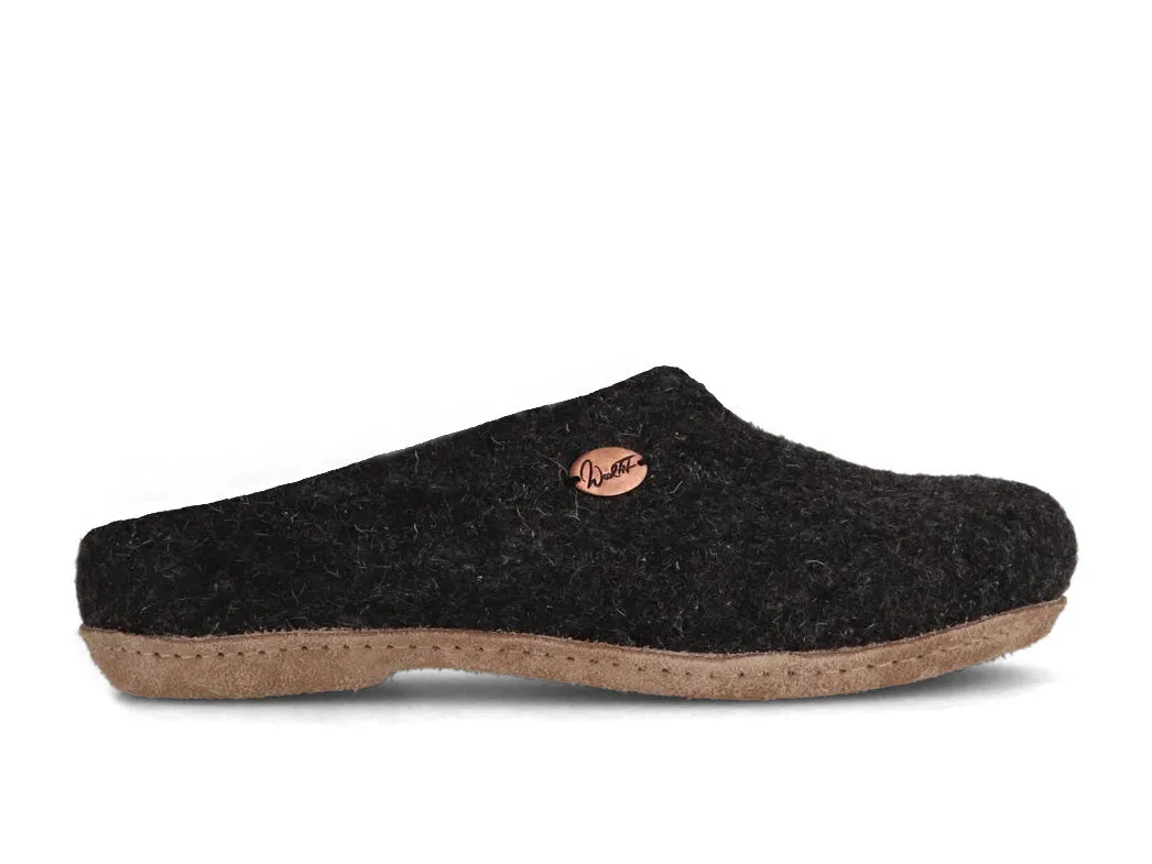 WoolFit® hand-felted Slippers slim | Classic, graphite