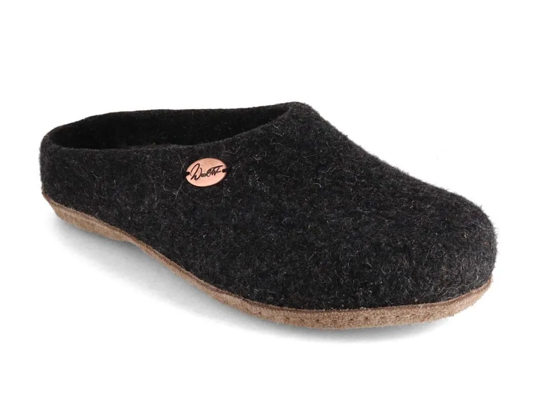 WoolFit® hand-felted Slippers slim | Classic, graphite