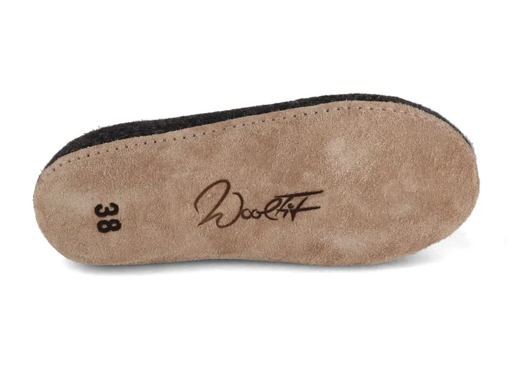 WoolFit® hand-felted Slippers slim | Classic, graphite