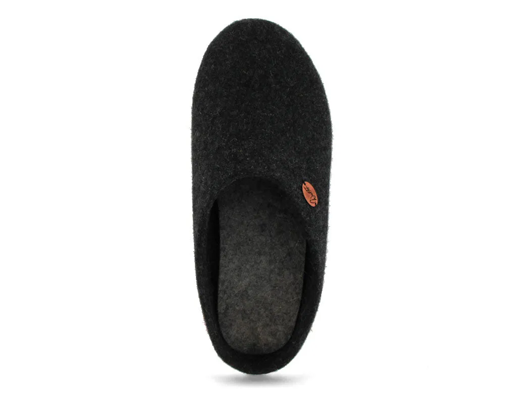 WoolFit® hand-felted Slippers slim | Classic, graphite
