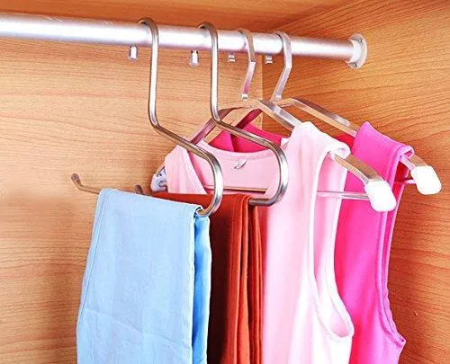 YUNAI Stainless Steel Pants Hangers Open Ended Hangers Jean Hangers Heavy Duty Strong Durable Space Saving Slacks Hangers Pack of 3