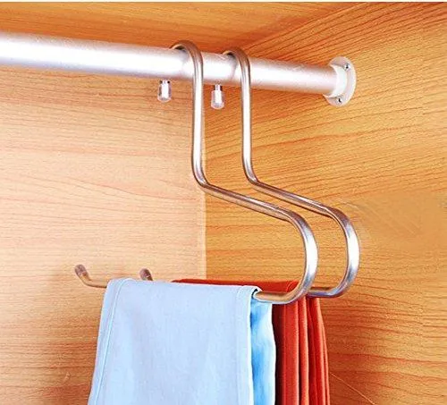 YUNAI Stainless Steel Pants Hangers Open Ended Hangers Jean Hangers Heavy Duty Strong Durable Space Saving Slacks Hangers Pack of 3
