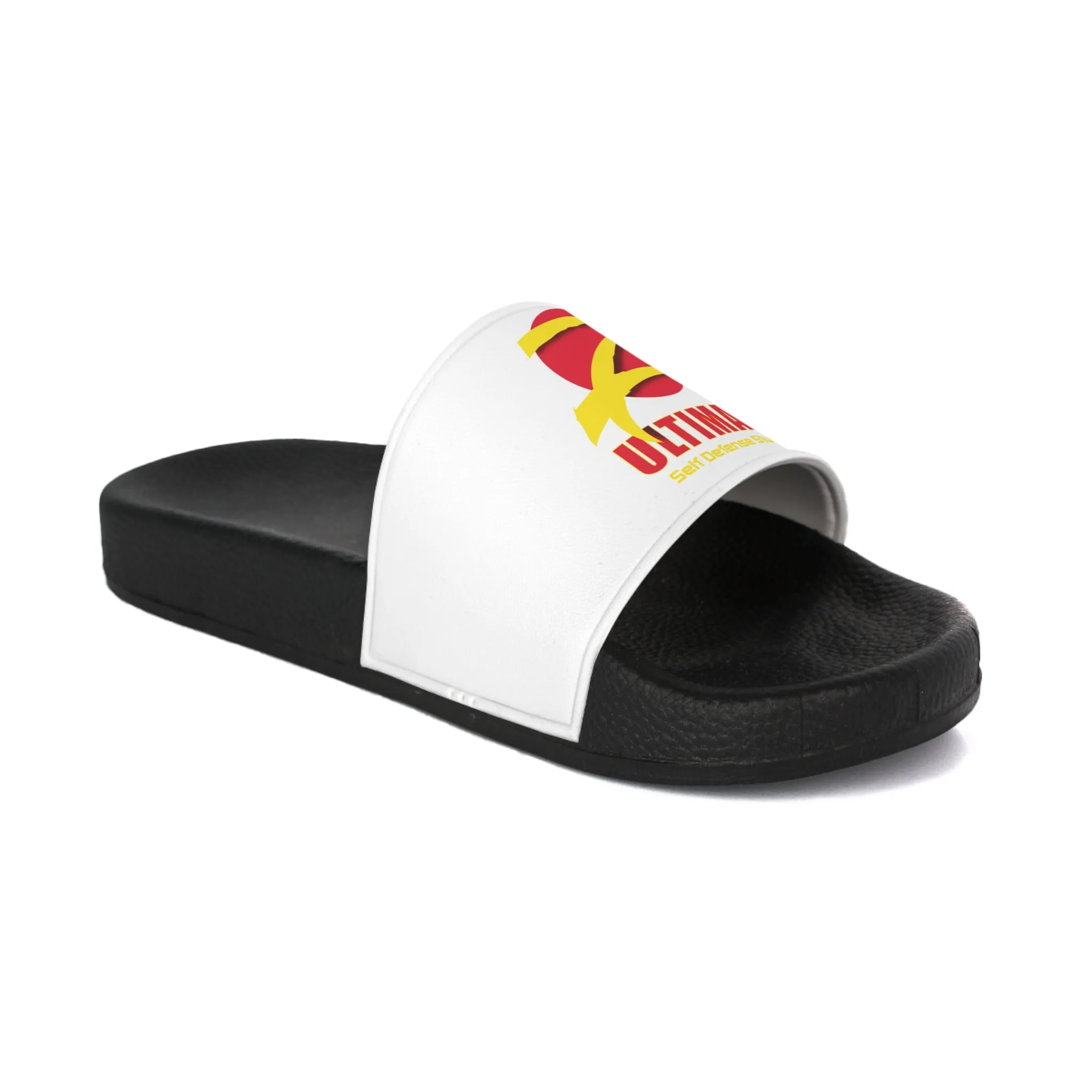 Z-Ultimate Comfort Men's Slide Sandals (White on Black)