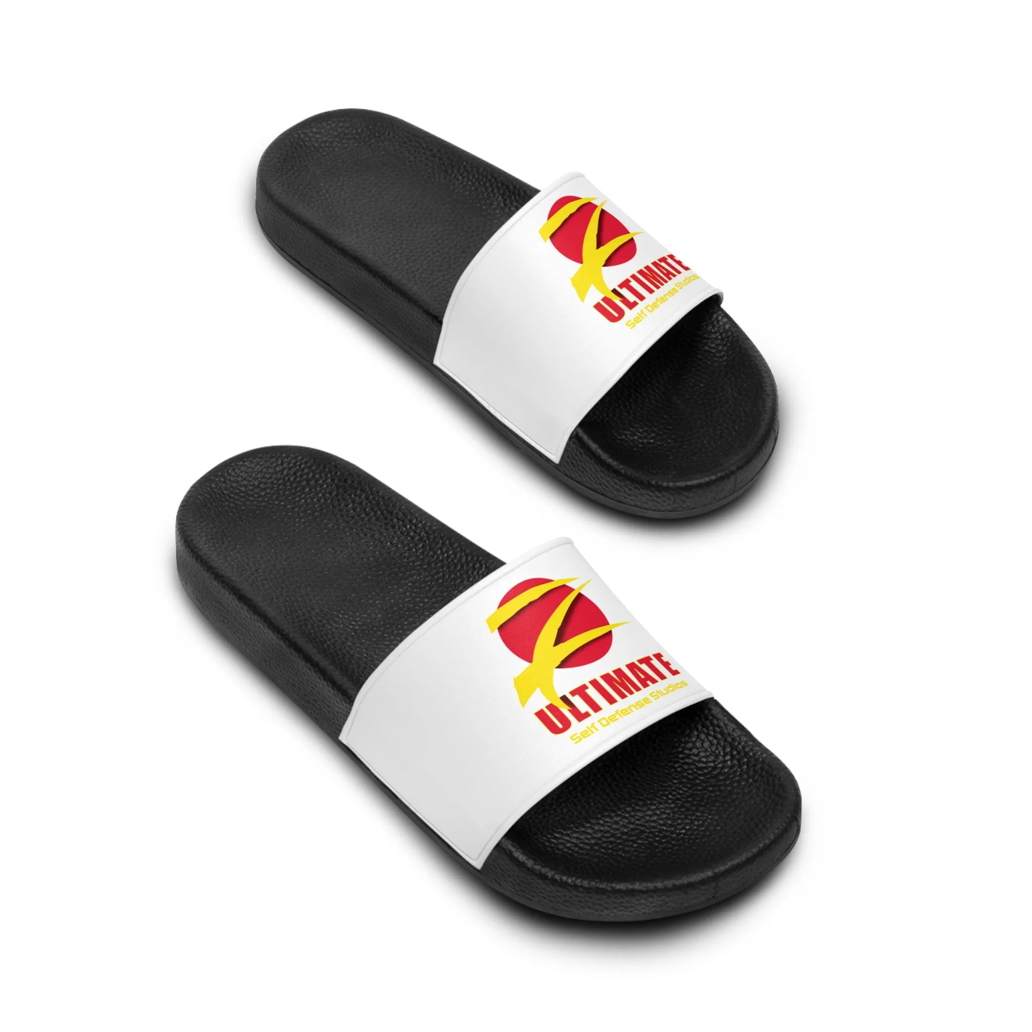 Z-Ultimate Comfort Men's Slide Sandals (White on Black)